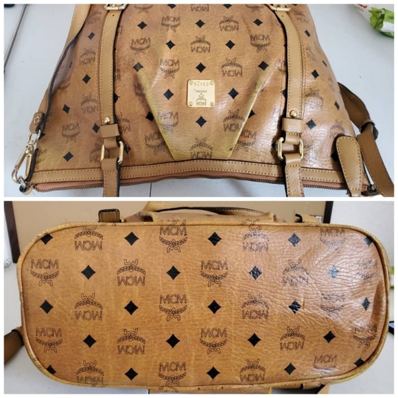 MCM Cognac Visetos shoudler Bag - Picture 11 of 14
